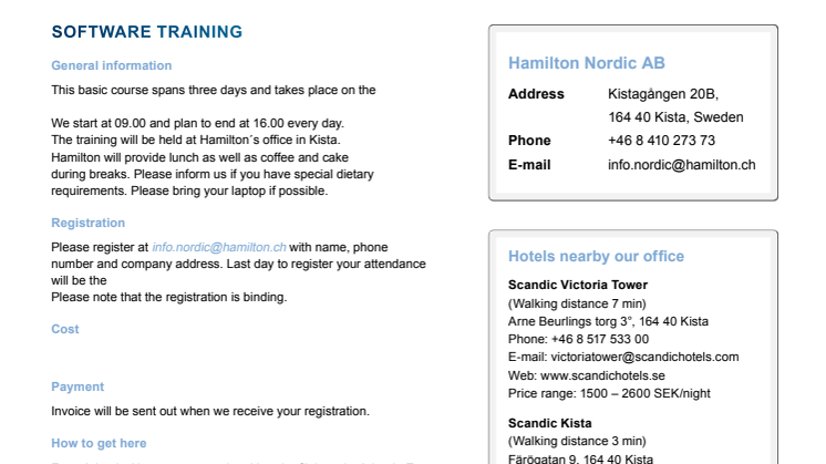 Venus basic and advanced software training during 2018