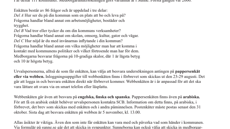 Medborgarundersökning på gång i Sunne