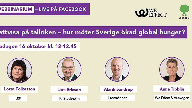 Webbinarium: Rättvisa på tallriken – hur möter Sverige ökad global hunger?