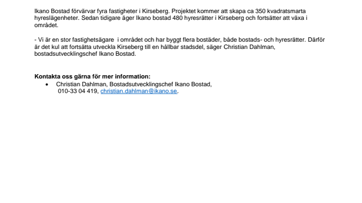 Ikano Bostad bygger fler hyresrätter i Malmö