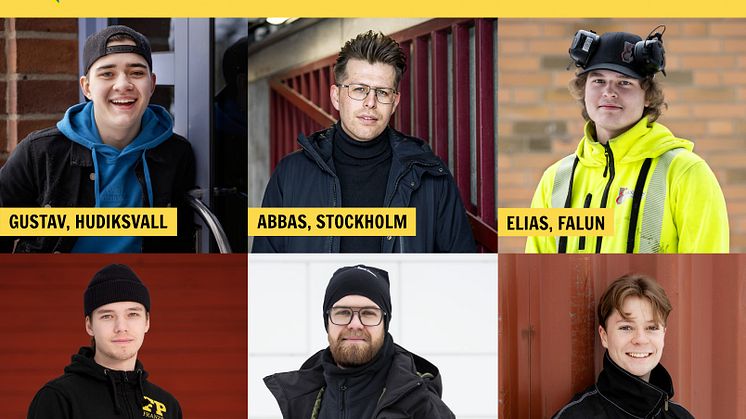Gustav, Abbas, Elias, Felix, Loke och Anton ska göra upp om SM-guldet i plåtslageri den 14-15 april.