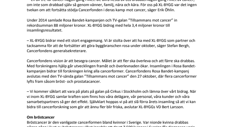 XL-BYGG gör byggbranschen rosa i oktober