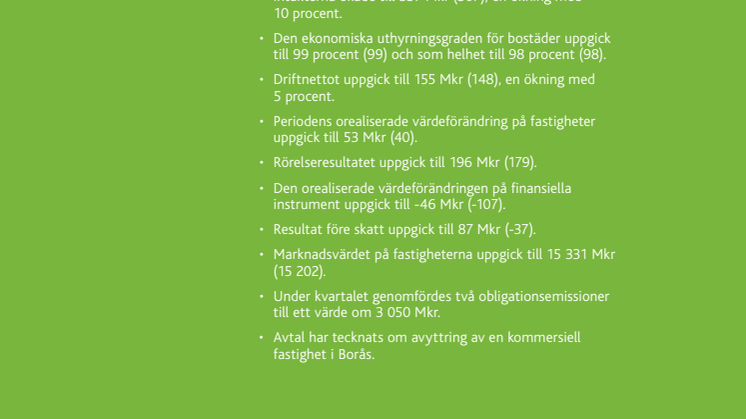 Willhems delårsrapport januari - mars 2015