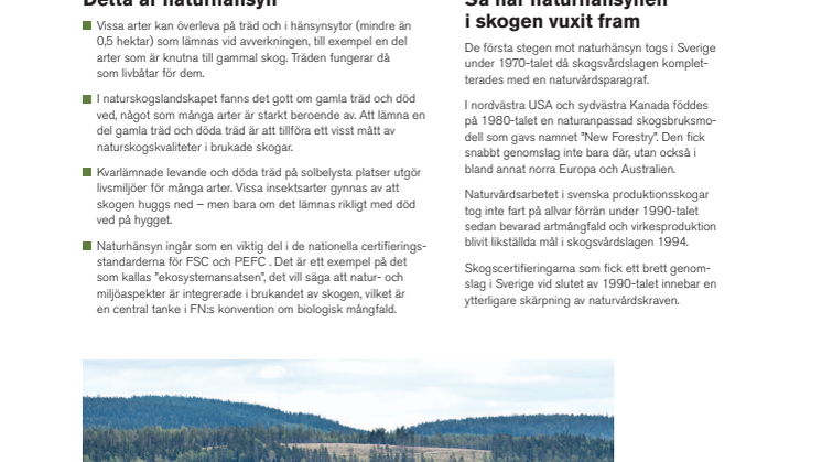Naturhänsyn vanlig också i andra länder