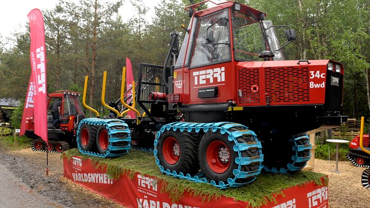 Terri’s first wheeled forwarder made its debut at Elmia Wood. Photo: Elmia AB