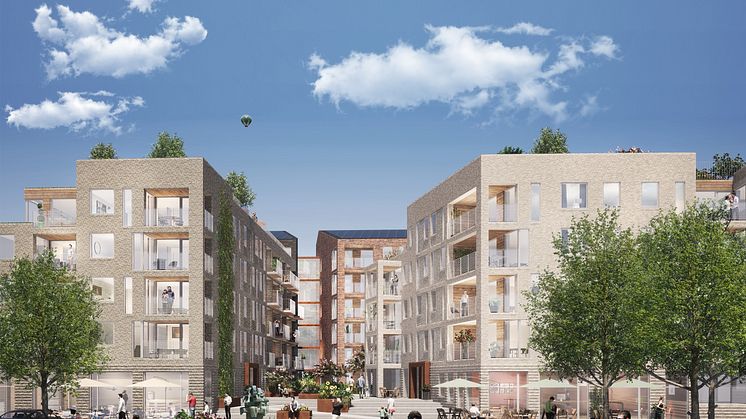 Föreningstorget. Vinnande förslaget av markanvisningstävlingen 2019: Bild 1