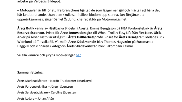 Motorgalan gav guldregn över fordonsbranschen
