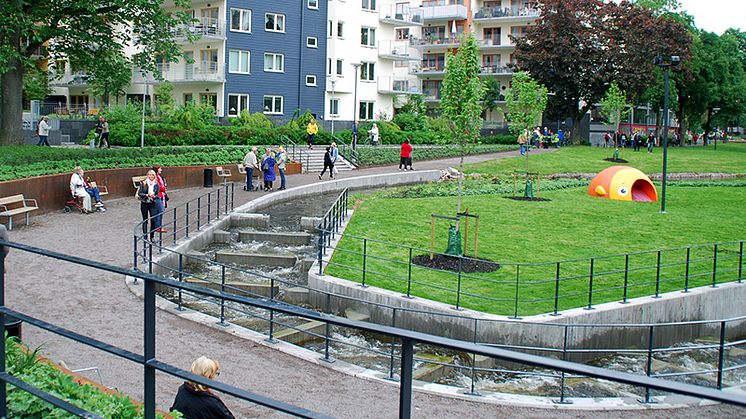 Nybyggd park med unik fiskväg kan vinna pris