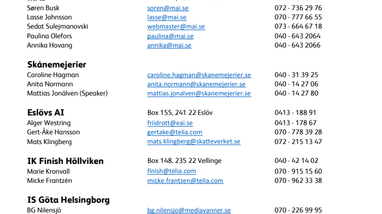 Kontaktpersoner Kalvinknatet 2016