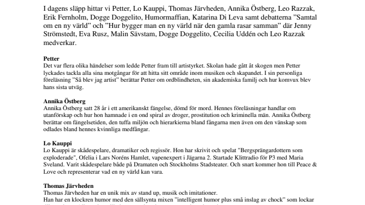Petter, Annika Östberg och Lo Kauppi till P&L Forum - Välkända namn i årets andra forumsläpp