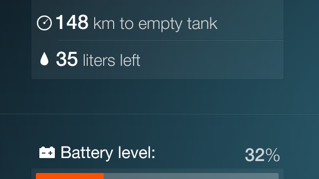 Koenigsegg One:1 app Battery & Fuel