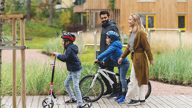 Vi släpper bara in en familj åt gången i våra visningsbostäder under rådande omständigheter.