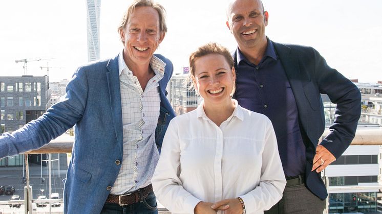 På plats i Malmö, från vänster: Mattias Englund, regionansvarig för södra Sverige på Sigma IT Consulting, Tina Rudin Kaikkonen, ansvarig för Maverick i Malmö och Henrik Askervi, affärsområdesansvarig för hela Maverick.