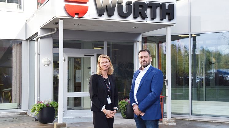 Martina Harvey, Försäljningschef på Södra Building Systems och Thomas Standfuss, Divisionschef Bygg på Würth
