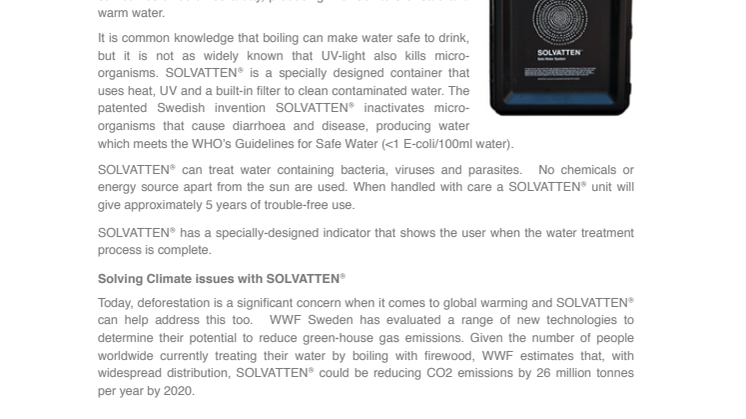 SOLVATTEN® Featured in the Shanghai World Exhibtion