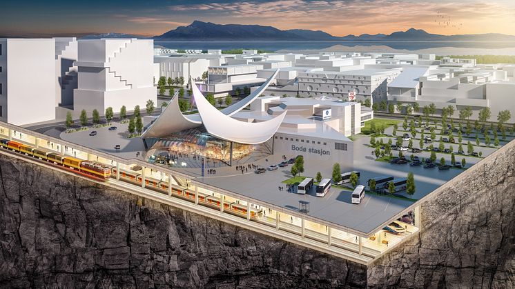 Nye bygg i Bodø skal bygges med det siste av energieffektiv teknologi. Illustrasjon: Bodø kommune