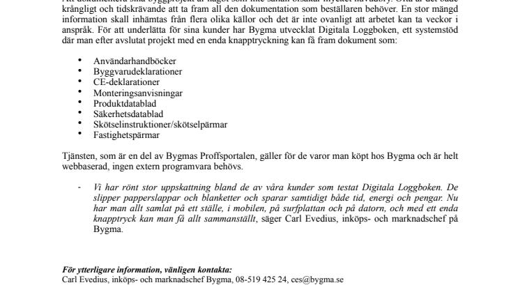 Bygma lanserar Digitala Loggboken – tjänsten som revolutionerar byggprojektet