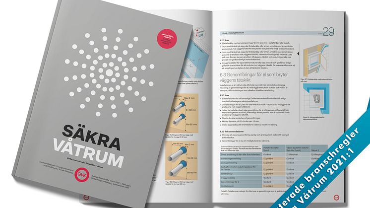 I samråd med Installatörsföretagen har kraven på elgenomföringar i våtrum preciserats i de uppdaterade branschreglerna Säkra Våtrum 2021:1