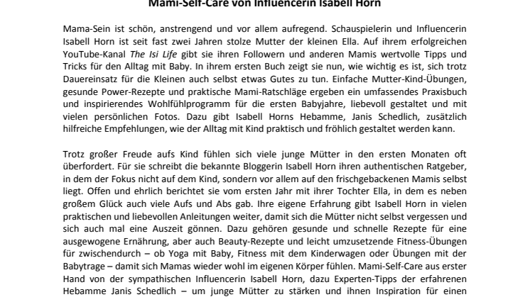 Pressemitteilung Isabell Horn