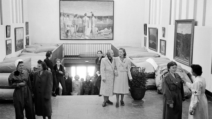 Malmö Museum som flyktingförläggning 1945