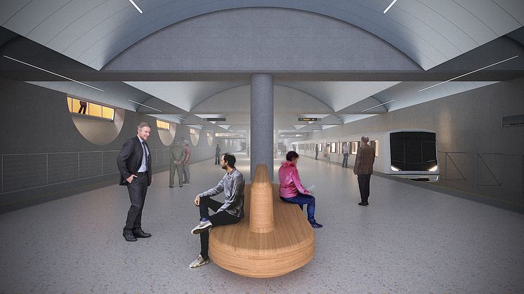 Slik kan fremtidig stasjonsområde på Majorstuen se ut. 