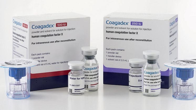 Coagadex® är ett koncentrat av koagulationsfaktor X