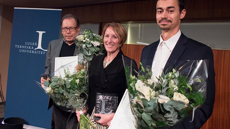 Stig Kerttu, näringslivschef  i Övertorneå kommun, Victoria Van Vamp, chef för affärs- och produktutveckling inom SKF och Daniel Nilsson, civilingenjör rymdteknik  