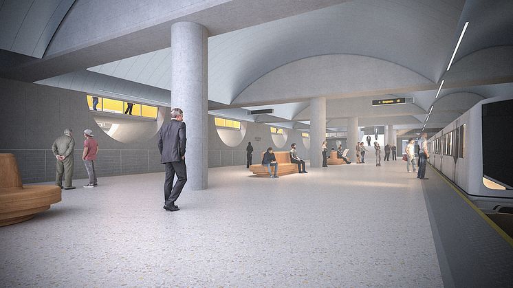 Slik kan fremtidig stasjonsområde på Majorstuen se ut. 