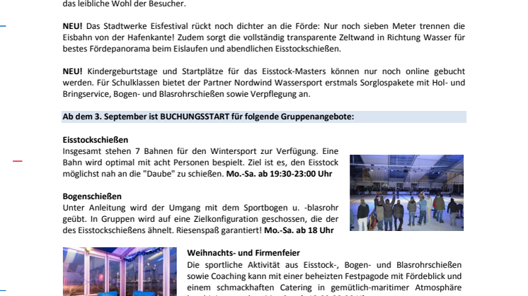 Buchungsstart zum Stadtwerke Eisfestival Kiel