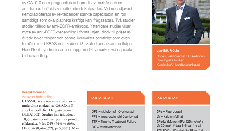 Överläkare Jan-Erik Frödin: Cancer i mag-tarmkanalen – prognostiska markörer, antikroppar och mutationer