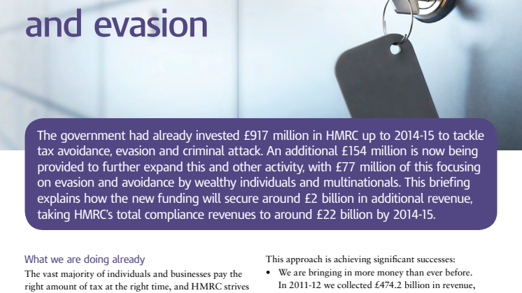 HMRC Briefing - Further clampdown on tax avoidance and evasion