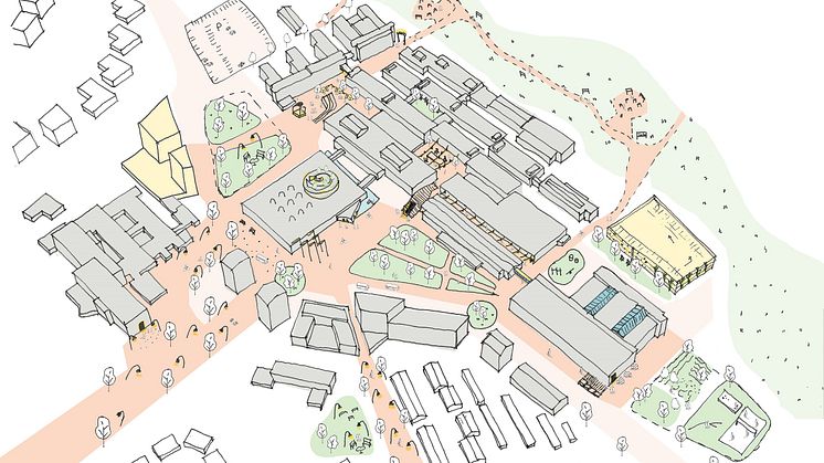 Campusplan 2040 Karlstads universitet. Skiss: Tengbom