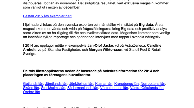 Vilka är de största företagen i ditt län? Largest Companies har koll på läget!