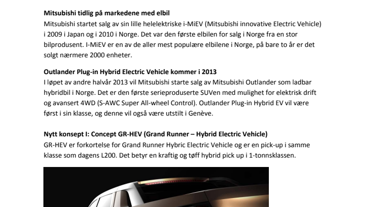 Mitsubishi med to nye konseptmodeller til Genève Motor Show
