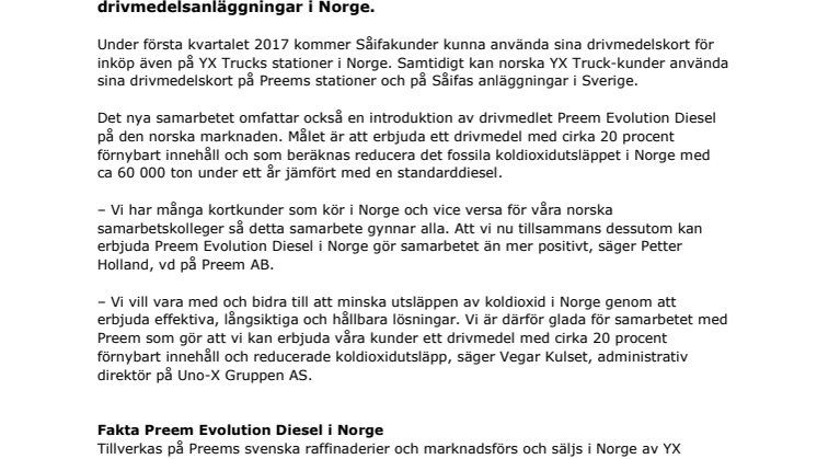 Preem skapar kort- och drivmedelssamarbete i Norge