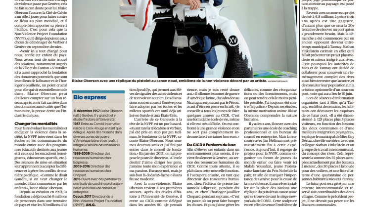 "Geneva has a role to play in promoting non-violence"