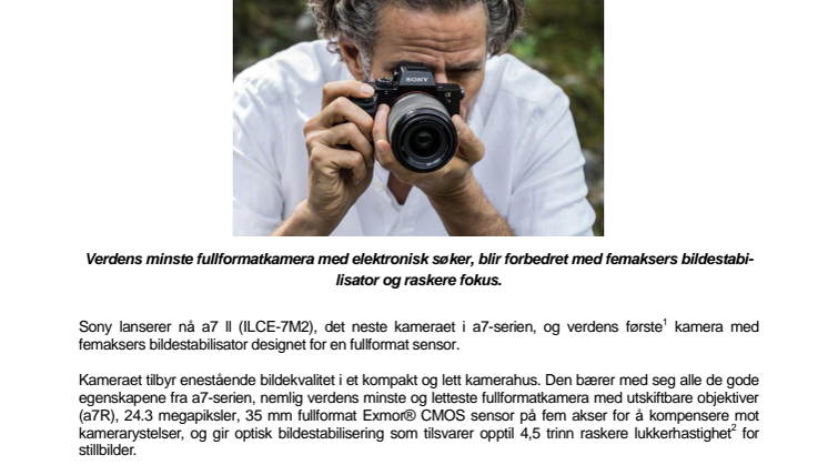 Sony lanserer a7 ll