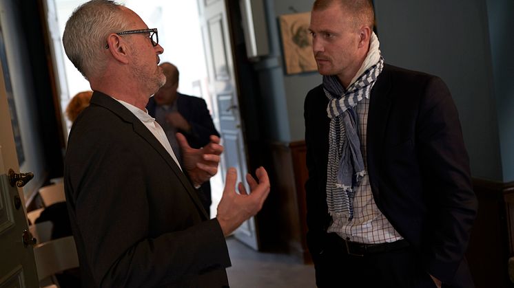 Sören Persson, LRF och Oscar Uhrström, Menigo på Svenskt Kötts pressträff om svensk gris