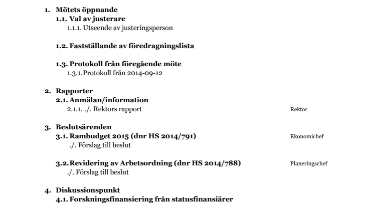 Föredragningslista 20141211
