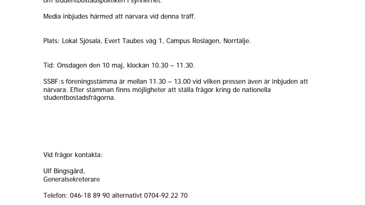 Nationellt möte i Norrtälje kring studentbostadsfrågor