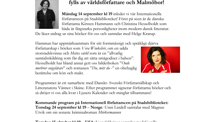 Stadsbiblioteket i Malmö:Vårt vackraste rum fylls av världsförfattare och Malmöbor