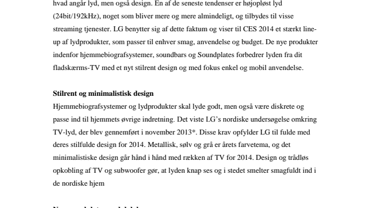 FORKÆL DIG SELV MED BEDRE TV-LYD MED ÅRETS NYESTE SOUNDBARS, SOUNDPLATES OG HJEMMEBIOGRAFSYSTEMER FRA LG