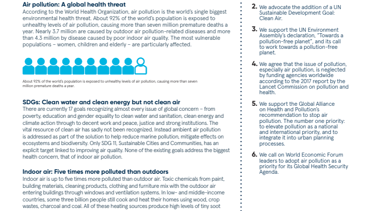 Blueair calls on the UN to add a Sustainable Development Goal on “Clean Air”