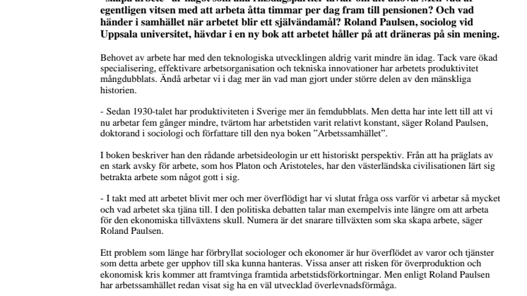 Vad är meningen med att arbeta?