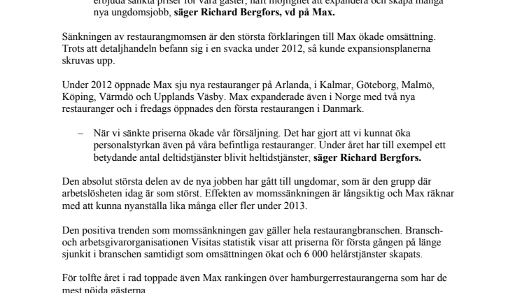 Rekordmånga nyanställda på Max