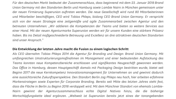 Brand Union wird Superunion: Brand Experience hat einen neuen Namen