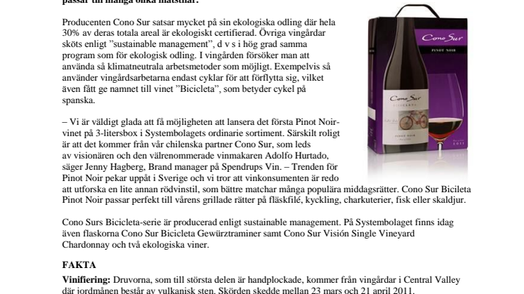 Premiär för trenddruvan Pinot Noir på Bag-in-Box 