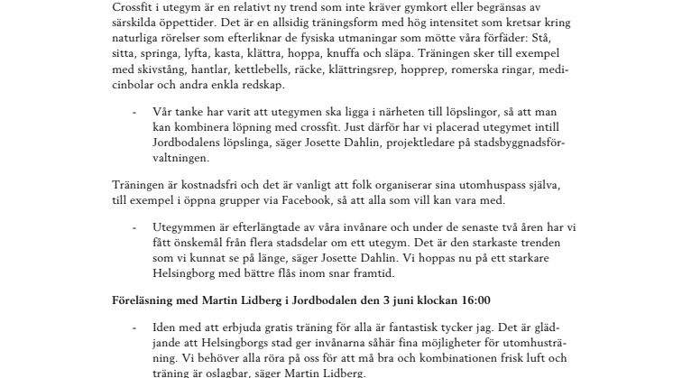 Pressinbjudan: ​Efterfrågade utegym nu på plats