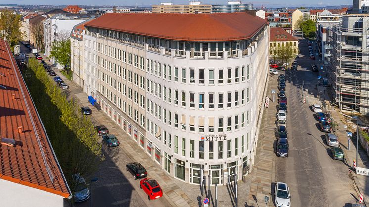 Büroimmobilie am Schießhaus 1-3 in Dresden (Quelle: TLG Immobilien AG/Aroundtown SA, Urheber: Reinhardt & Sommer)