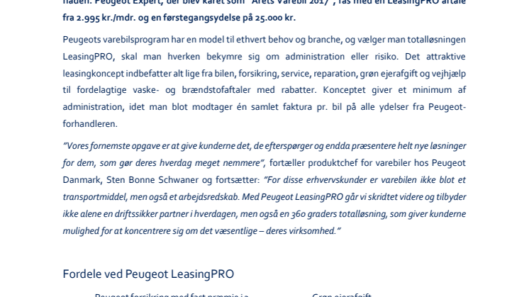 All-inclusive på gule plader med Peugeot LeasingPRO